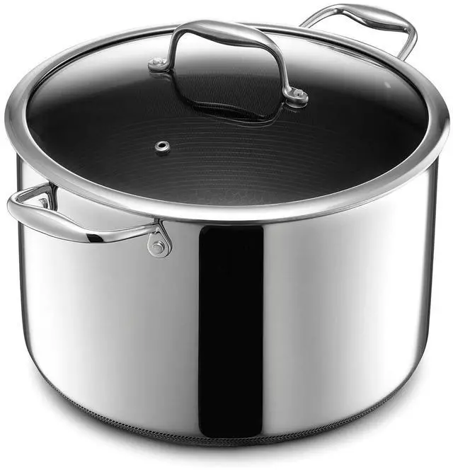 Main image of 10 Quart Hybrid Nonstick Stock Pot with Lid, Dishwasher Safe, Induction Ready, Compatible with All Cooktops