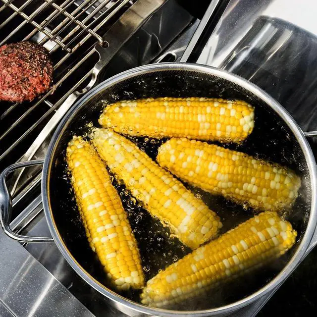 Alt view image 2 of 7 - 10 Quart Hybrid Nonstick Stock Pot with Lid, Dishwasher Safe, Induction Ready, Compatible with All Cooktops