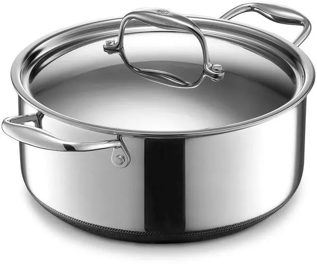 Main image of Hybrid Nonstick 5-Quart Dutch Oven with Stainless Steel Lid, Stay-Cool Handles, Dishwasher-Friendly, Oven-Safe Up to 900°F, Induction Ready, Compatible with All Cooktops