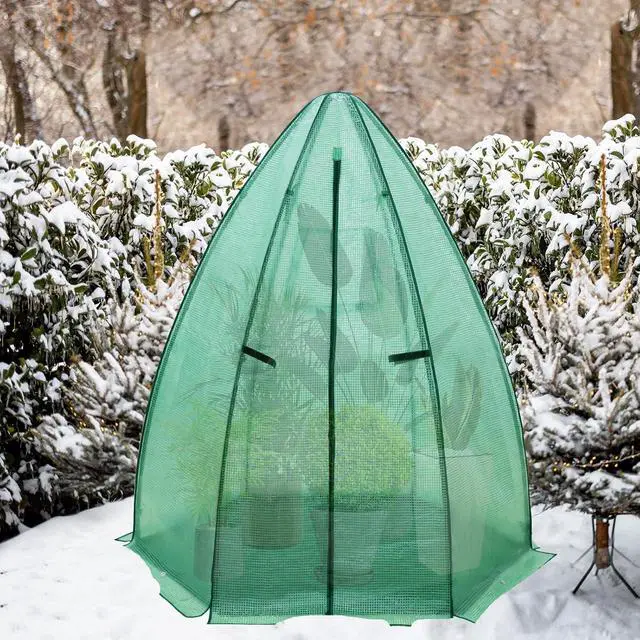 Alt view image 5 of 7 - Portable Mini Dome Greenhouse with Zippered Door and Mesh Window, Outdoor Mini Hexagon Greenhouse Kit for Indoor Outdoor Gardening 6' x 5'3'', Green PE Cover