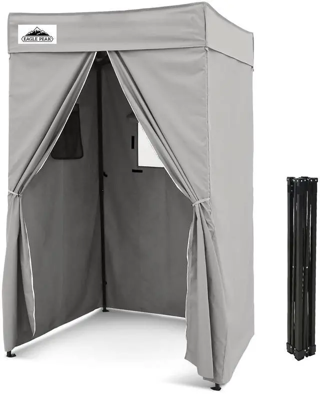 Main image of 4x4 Pop Up Changing Tent, Flat Top Changing Room, Gray | Portable, Privacy Tent, Pool Cabana, Dressing Room, Shower & Toilet Use, Opaque Fabric, Instant Setup, Photoshoots, Camping