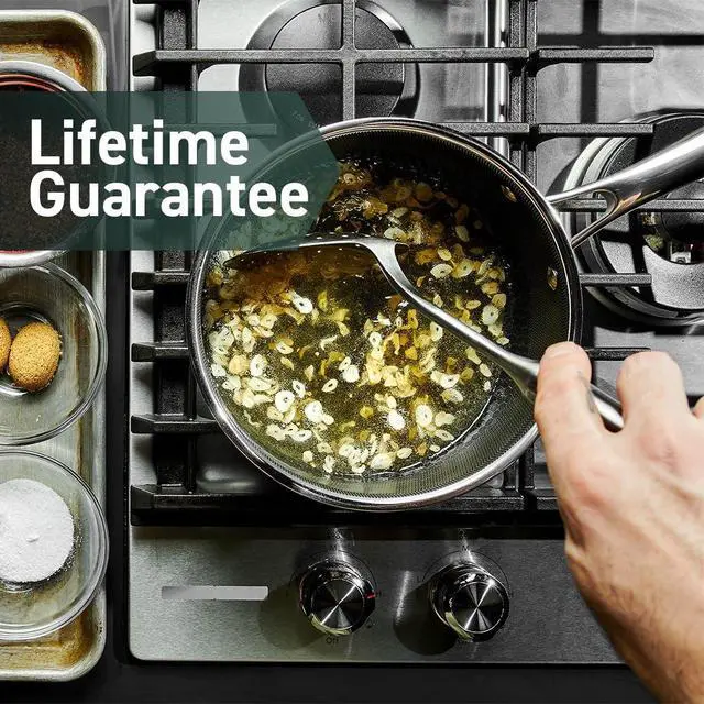 Alt view image 7 of 7 - Hybrid Nonstick 6-Piece Pot Set with 2 Silicone Trivets, 2, 3, and 8-Quart Pots with Tempered Glass Lids, Stay-Cool Handles, Dishwasher-Friendly, Induction Ready, Compatible with All Cooktops