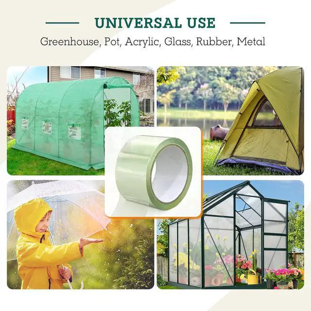 Alt view image 7 of 7 - Greenhouse Cover Repair Tape 2''x15' Heavy Duty 18.9 mil Reinforced Ultra High Performance Acrylic Adhesive Weather Resistant Tape for PE Polyethylene Greenhouse Covers and Film, Clear