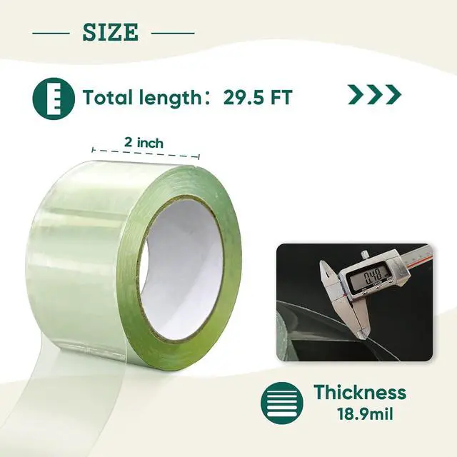 Alt view image 2 of 7 - Greenhouse Cover Repair Tape 2''x30' Heavy Duty 18.9 mil Reinforced Ultra High Performance Acrylic Adhesive Weather Resistant Tape for PE Polyethylene Greenhouse Covers and Film, Clear