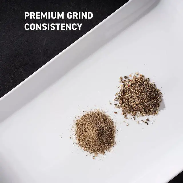 Alt view image 5 of 7 - HexMill Pepper Grinder, Professional Grade Heavy Duty, Refillable, Aluminum Matte Black, Adjustable Ten Coarse Grind Settings