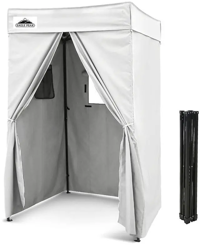 Main image of 4x4 Pop Up Changing Tent, Flat Top Changing Room, White | Portable, Privacy Tent, Pool Cabana, Dressing Room, Shower & Toilet Use, Opaque Fabric, Instant Setup, Photoshoots, Camping