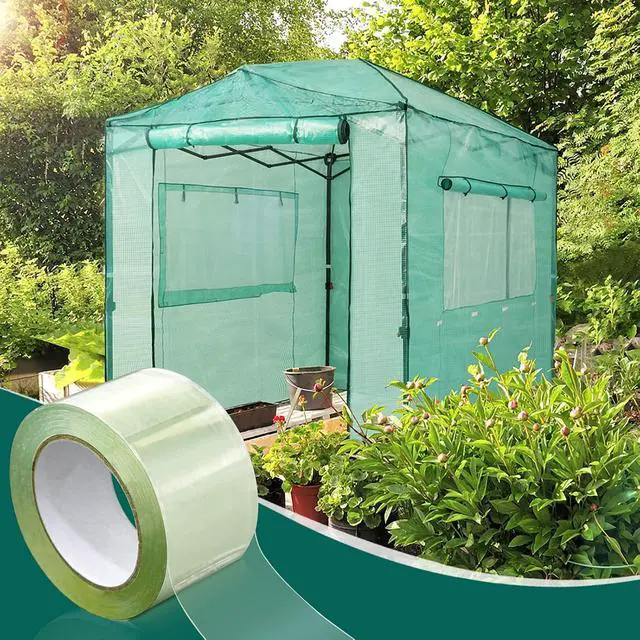Alt view image 4 of 7 - Greenhouse Cover Repair Tape 2''x30' Heavy Duty 18.9 mil Reinforced Ultra High Performance Acrylic Adhesive Weather Resistant Tape for PE Polyethylene Greenhouse Covers and Film, Clear