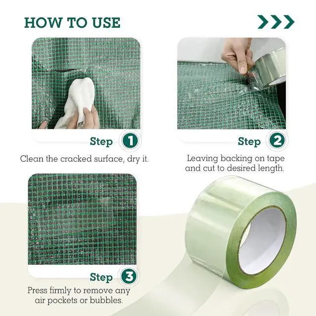 Alt view image 6 of 7 - Greenhouse Cover Repair Tape 2''x30' Heavy Duty 18.9 mil Reinforced Ultra High Performance Acrylic Adhesive Weather Resistant Tape for PE Polyethylene Greenhouse Covers and Film, Clear