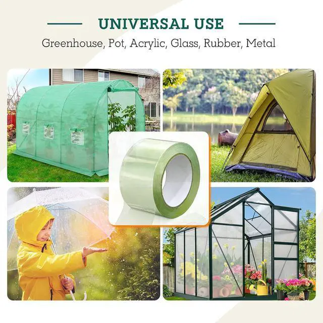 Alt view image 7 of 7 - Greenhouse Cover Repair Tape 2''x30' Heavy Duty 18.9 mil Reinforced Ultra High Performance Acrylic Adhesive Weather Resistant Tape for PE Polyethylene Greenhouse Covers and Film, Clear