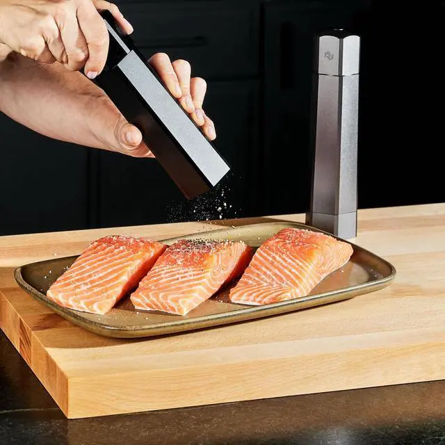 Alt view image 7 of 7 - Salt and Pepper Mill Set with Adjustable Professional Grinders and No-Mess Caps