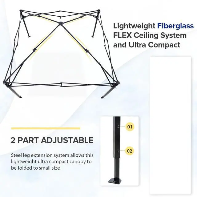 Alt view image 6 of 7 - 4x4 Pop Up Changing Tent, Flat Top Changing Room, White/Light Blue