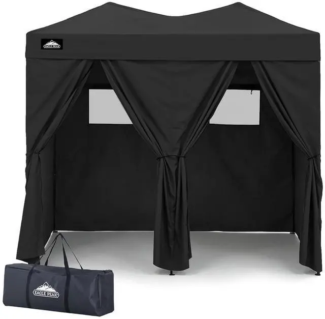 Main image of Outdoor Pop Up Changing Room 8x4 ft, 2-Room Portable Privacy Shelter for Beach, Pool, Photoshoots or Dressing Room, Black