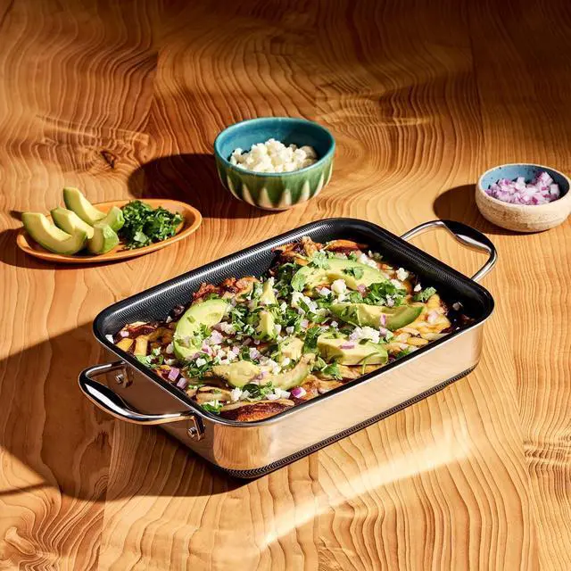 Alt view image 2 of 5 - Hybrid 10 x 7 Inch Rectangular Nonstick Roasting Pan, Dishwasher-Friendly, Oven-Safe Up to 900°F, Compatible with All Cooktops
