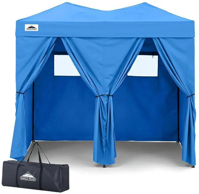 Main image of Outdoor Pop Up Changing Room 8x4 ft, 2-Room Portable Privacy Shelter for Beach, Pool, Photoshoots or Dressing Room, Light Blue