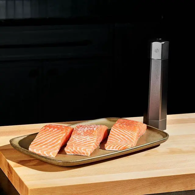 Alt view image 6 of 7 - HexMill Salt Grinder, Professional Grade Heavy-Duty, Refillable, Aluminum Gunmetal Gray, Adjustable Ten Grind Settings