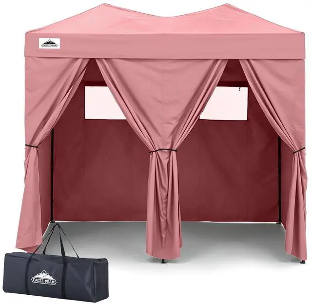 Main image of Outdoor Pop Up Changing Room 8x4 ft, 2-Room Portable Privacy Shelter for Beach, Pool, Photoshoots or Dressing Room, Pink