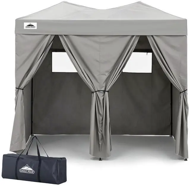 Main image of Outdoor Pop Up Changing Room 8x4 ft, 2-Room Portable Privacy Shelter for Beach, Pool, Photoshoots or Dressing Room, Gray