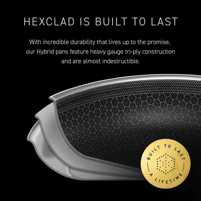Alt view image 5 of 6 - HexClad 12 Inch Hybrid Nonstick Wok with Lid, Stay-Cool Handle, Dishwasher and Oven Safe, Compatible with All Cooktops, Induction Ready