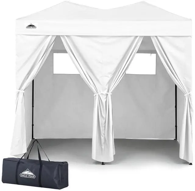 Main image of Outdoor Pop Up Changing Room 8x4 ft, 2-Room Portable Privacy Shelter for Beach, Pool, Photoshoots or Dressing Room, White