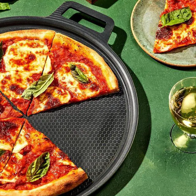 Alt view image 2 of 6 - Hybrid Nonstick Pizza Steel for Pizzas and Flatbreads Up to 14", Dishwasher-Friendly, Oven and BBQ-Safe Up to 900°F
