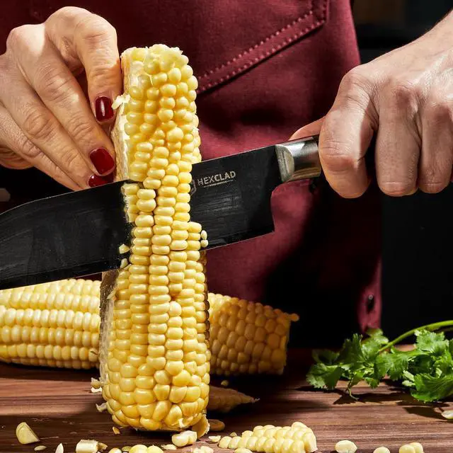 Alt view image 2 of 7 - 7 Inch Japanese Damascus Stainless Steel Santoku Knife, Full Tang Construction, Pakkawood Handle