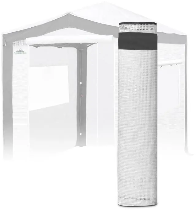 Main image of Replacement Cover for 8x6 Pop up Greenhouse with Polyester Reinforced Corners, Front and Rear Roll-Up Zipper Entry Doors and 2 Roll-Up Side Windows (Frame Not Included), Gray/White