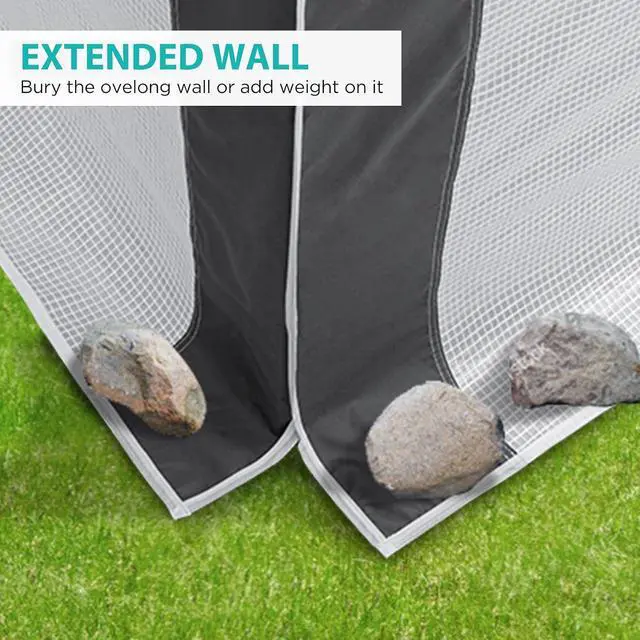 Alt view image 6 of 7 - Replacement Cover for 8x6 Pop up Greenhouse with Polyester Reinforced Corners, Front and Rear Roll-Up Zipper Entry Doors and 2 Roll-Up Side Windows (Frame Not Included), Gray/White