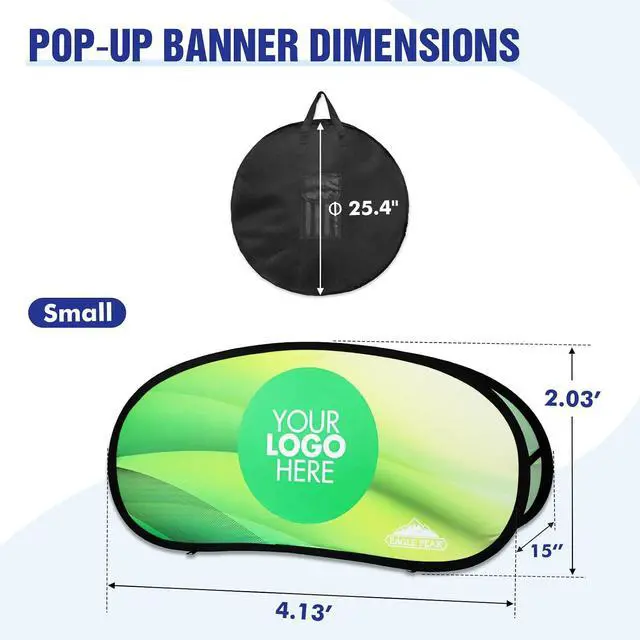 Alt view image 3 of 7 - Custom A Frame Pop Up Banner Display, Double Sided Pop Out Advertising Sign for Promotional Events, Trade Shows, Sports, Add Your Business Logo Design or Text, 2x4ft Horizontal