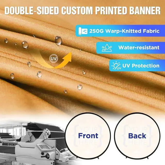 Alt view image 4 of 7 - Custom A Frame Pop Up Banner Display, Double Sided Pop Out Advertising Sign for Promotional Events, Trade Shows, Sports, Add Your Business Logo Design or Text, 4x4ft Circle