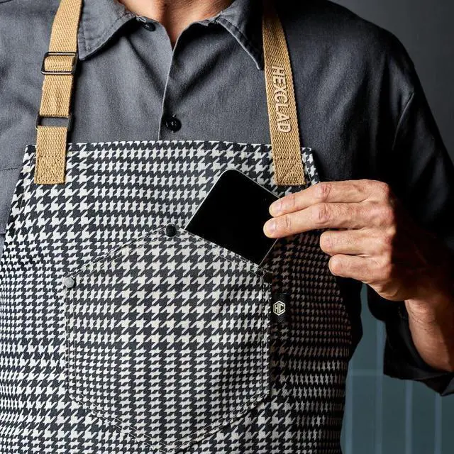 Alt view image 6 of 6 - HexClad Eco Modern Chef Apron for Cooking and Grilling, Professional HexTwill Fabric Aprons with Pockets