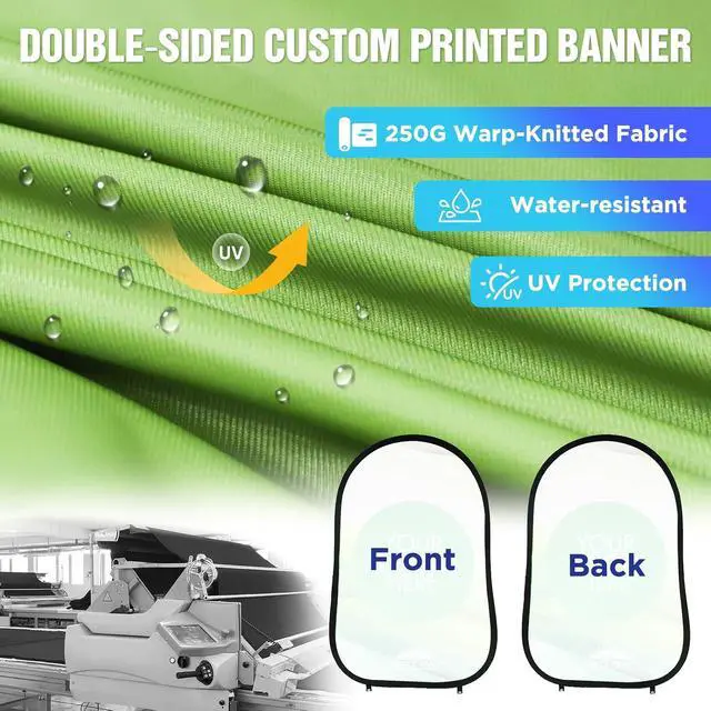 Alt view image 4 of 7 - Custom A Frame Pop Up Banner Display, Double Sided Pop Out Advertising Sign for Promotional Events, Trade Shows, Sports, Add Your Business Logo Design or Text, 3.25x5.5ft Vertical