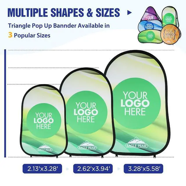 Alt view image 7 of 7 - Custom A Frame Pop Up Banner Display, Double Sided Pop Out Advertising Sign for Promotional Events, Trade Shows, Sports, Add Your Business Logo Design or Text, 3.25x5.5ft Vertical