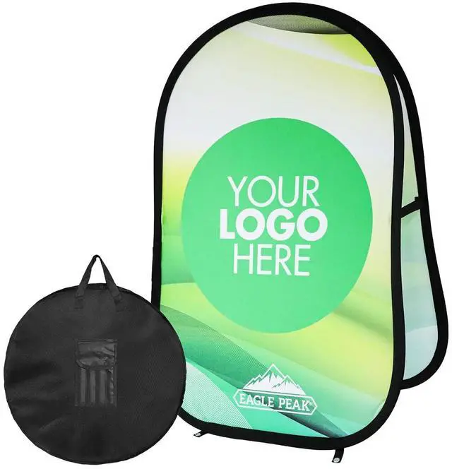 Main image of Custom A Frame Pop Up Banner Display, Double Sided Pop Out Advertising Sign for Promotional Events, Trade Shows, Sports, Add Your Business Logo Design or Text, 3.25x5.5ft Vertical