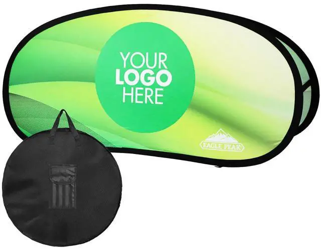 Main image of Custom A Frame Pop Up Banner Display, Double Sided Pop Out Advertising Sign for Promotional Events, Trade Shows, Sports, Add Your Business Logo Design or Text, 3.25x6.5ft Horizontal