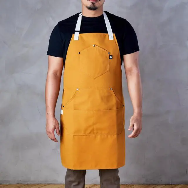 Alt view image 6 of 7 - HexClad Eco Modern Chef Apron for Cooking and Grilling, Professional HexTwill Fabric Aprons with Pockets
