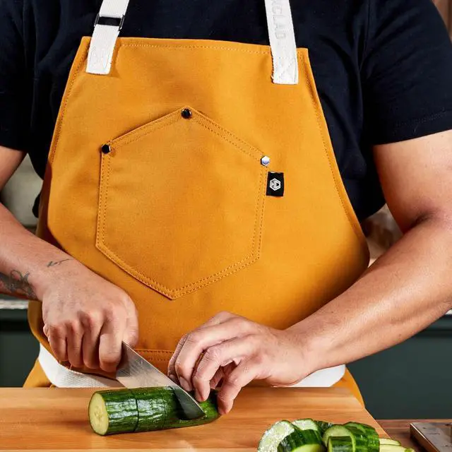 Alt view image 7 of 7 - HexClad Eco Modern Chef Apron for Cooking and Grilling, Professional HexTwill Fabric Aprons with Pockets