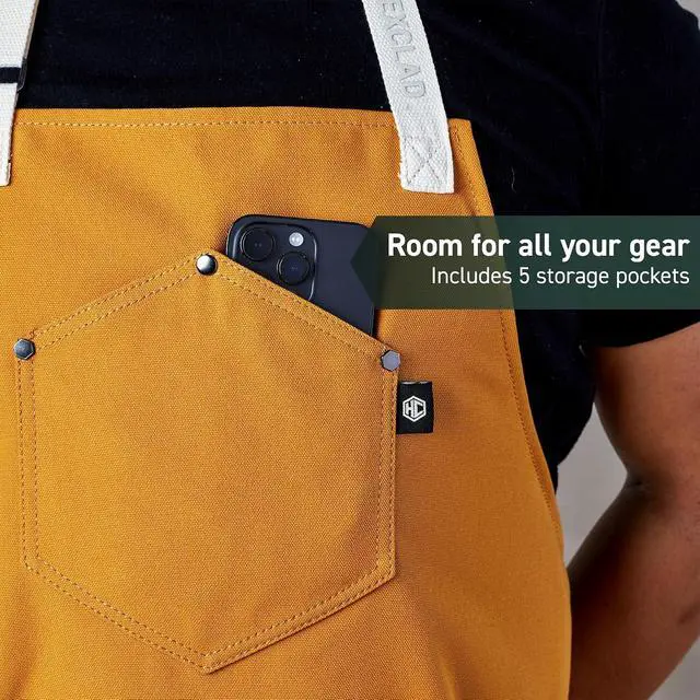 Alt view image 5 of 7 - HexClad Eco Modern Chef Apron for Cooking and Grilling, Professional HexTwill Fabric Aprons with Pockets