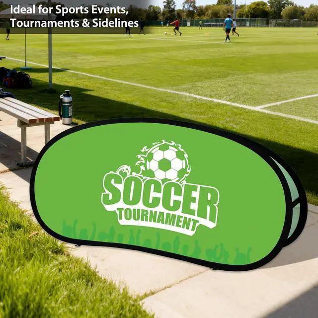 Alt view image 5 of 7 - Custom A Frame Pop Up Banner Display, Double Sided Pop Out Advertising Sign for Promotional Events, Trade Shows, Sports, Add Your Business Logo Design or Text, 3.25x6.5ft Horizontal