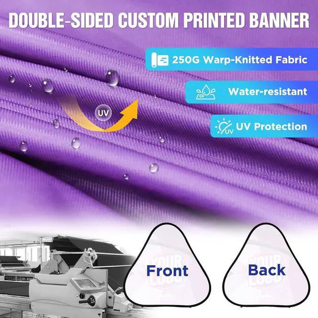 Alt view image 4 of 7 - Custom A Frame Pop Up Banner Display, Double Sided Pop Out Advertising Sign for Promotional Events, Trade Shows, Sports, Add Your Business Logo Design or Text, 3.25x3.25ft Triangle