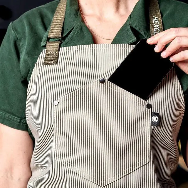 Alt view image 6 of 6 - HexClad Eco Modern Chef Apron for Cooking and Grilling, Professional HexTwill Fabric Aprons with Pockets