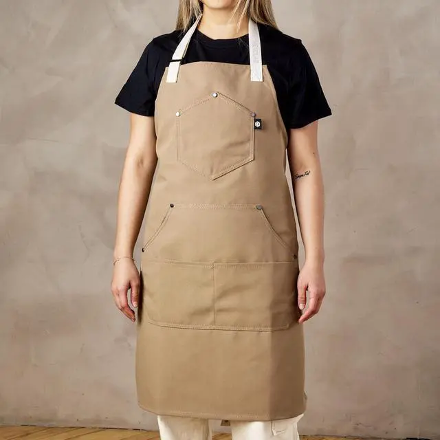 Alt view image 6 of 7 - HexClad Eco Modern Chef Apron for Cooking and Grilling, Professional HexTwill Fabric Aprons with Pockets