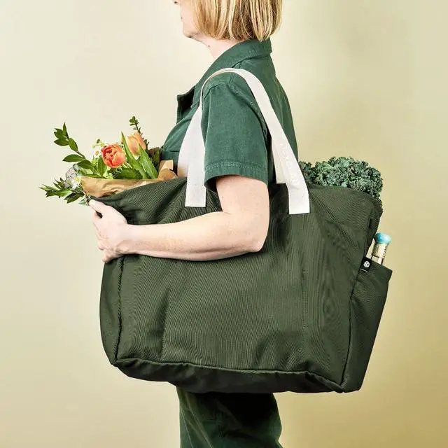 Alt view image 5 of 6 - HexClad Everything Everywhere Bag Recycled rPET Tote with 8 Pockets, Shoulder & Hand Straps, Machine Washable