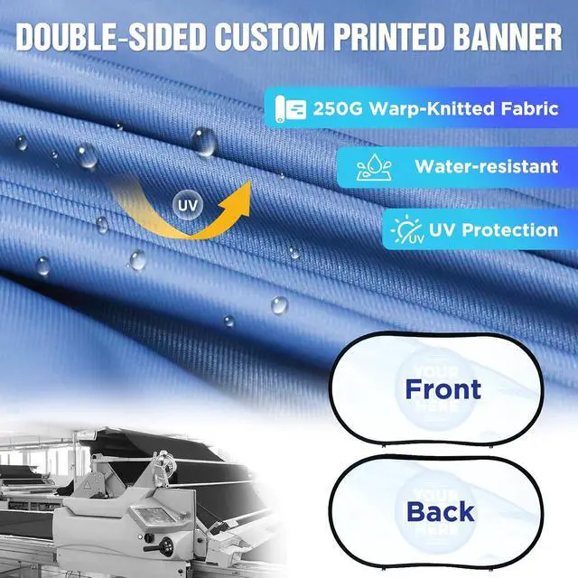 Alt view image 4 of 7 - Custom A Frame Pop Up Banner Display, Double Sided Pop Out Advertising Sign for Promotional Events, Trade Shows, Sports, Add Your Business Logo Design or Text, 2.25x4ft Oval