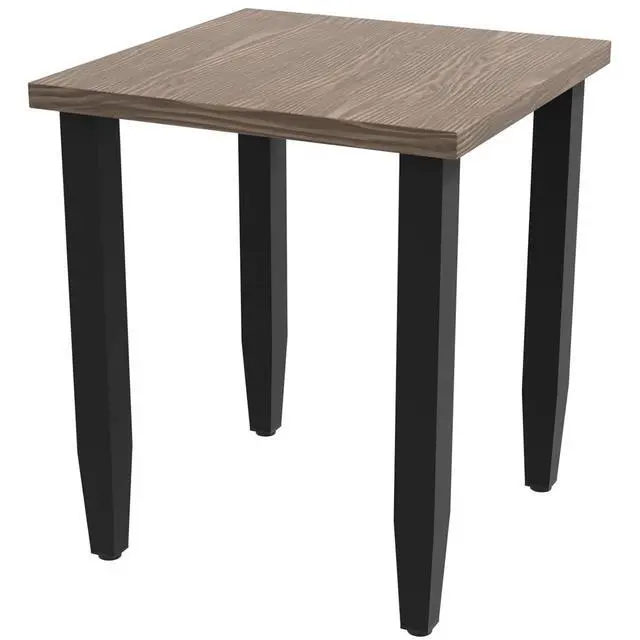 Alt view image 7 of 7 - Modern Outdoor Table, Patio Table with Wood Grain Top for Deck, Porch, Balcony, Garden, Square Side Table