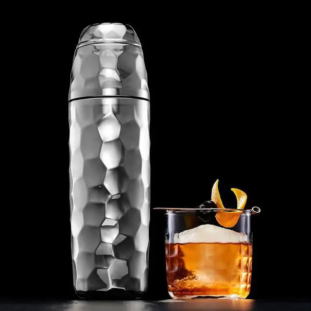Alt view image 5 of 5 - 25 oz Cocktail Shaker, Vacuum Insulated Bar Shaker with Built-In Jigger & Strainer, Leak-Proof, PVD Finish (Chrome)