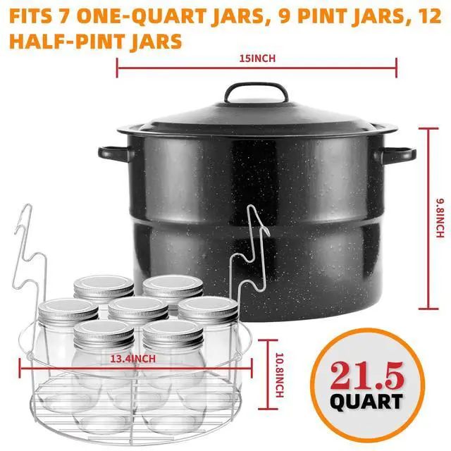 Alt view image 2 of 7 - Canning Pot, 21.5QT Water Bath Canning Pot with Rack and Lid, Stainless Steel Canning Rack, Canning Starter Kit for Beginner, for Home, by Kendane.