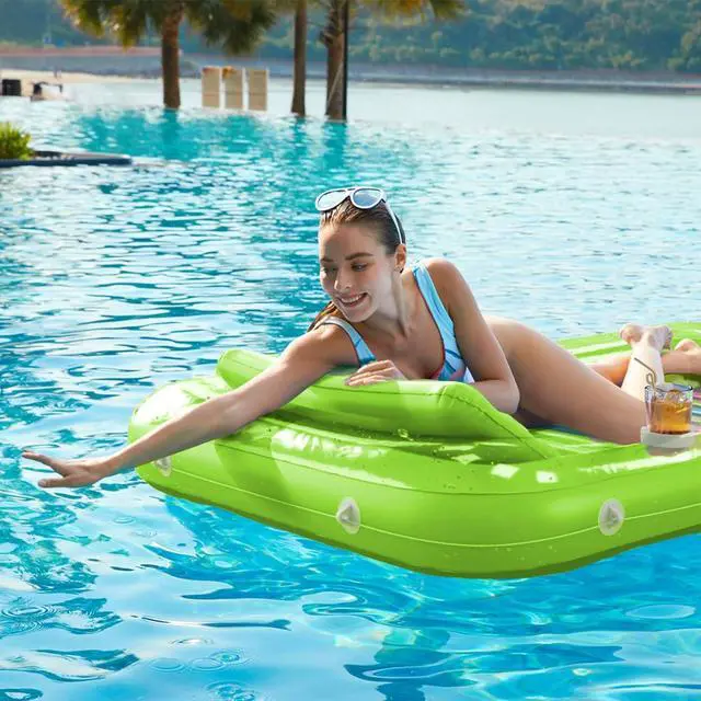 Alt view image 7 of 7 - Inflatable Tanning Pool Lounger Float - Jasonwell 4 in 1 Sun Tan Tub Sunbathing Pool Lounge Raft Floatie Toys Water Filled Tanning Bed Mat Pad for Adult Blow Up Kiddie Pool Kids Ball Pit