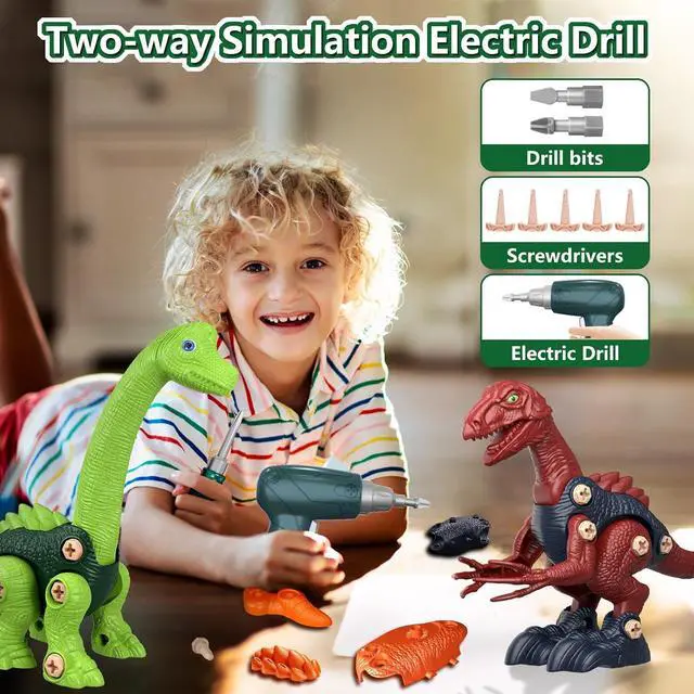 Alt view image 5 of 7 - Kids Building Dinosaur Toys - Boys STEM Take Apart Construction Set Educational Dino Kit Play Set Easter Party Favors Christmas Birthday Gifts for Toddler Girls Age 3 4 5 6 7 8 + Year Old