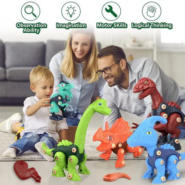 Alt view image 6 of 7 - Kids Building Dinosaur Toys - Boys STEM Take Apart Construction Set Educational Dino Kit Play Set Easter Party Favors Christmas Birthday Gifts for Toddler Girls Age 3 4 5 6 7 8 + Year Old