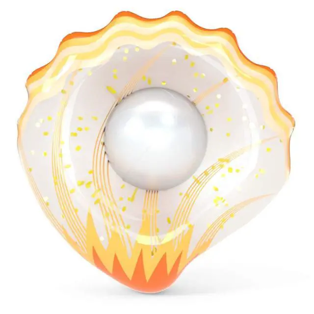 Alt view image 2 of 7 - Inflatable Seashell Pool Float Floatie with Ball Water Fun Large Blow Up Summer Beach Swimming Floaty Party Toys Lounge Raft for Adults